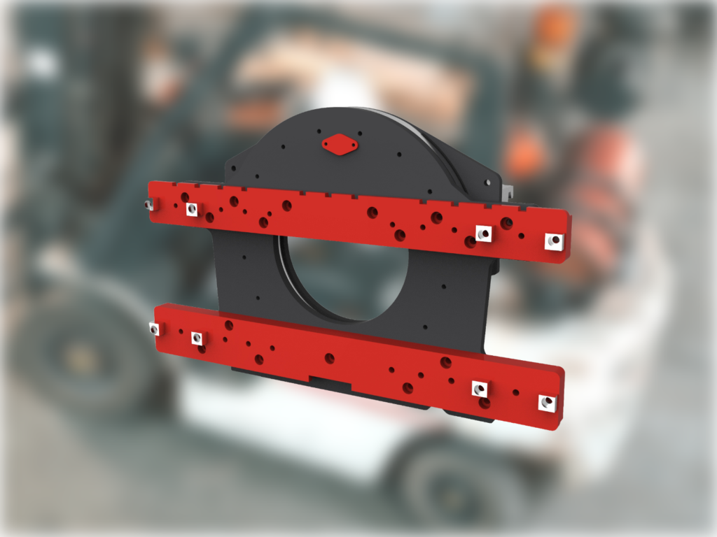 the longhe rotator in red and black colours in front of a blurred image