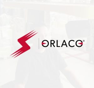 the orlaco logo is centrally aligned in front of a white background