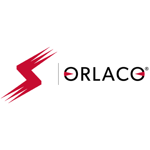 the red stroneridge logo alongside the orlaco logo in black